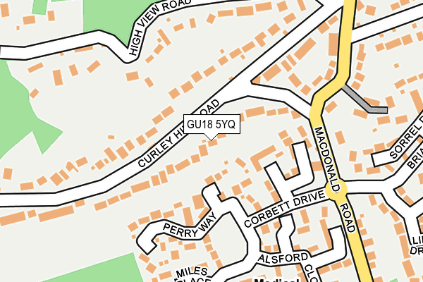 GU18 5YQ map - OS OpenMap – Local (Ordnance Survey)