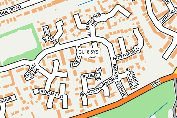 GU18 5YS map - OS OpenMap – Local (Ordnance Survey)