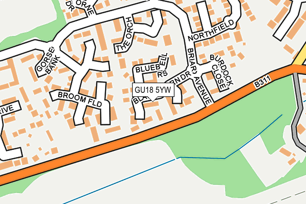 GU18 5YW map - OS OpenMap – Local (Ordnance Survey)