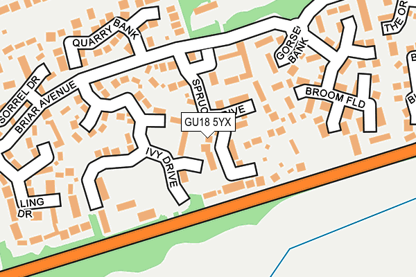 GU18 5YX map - OS OpenMap – Local (Ordnance Survey)