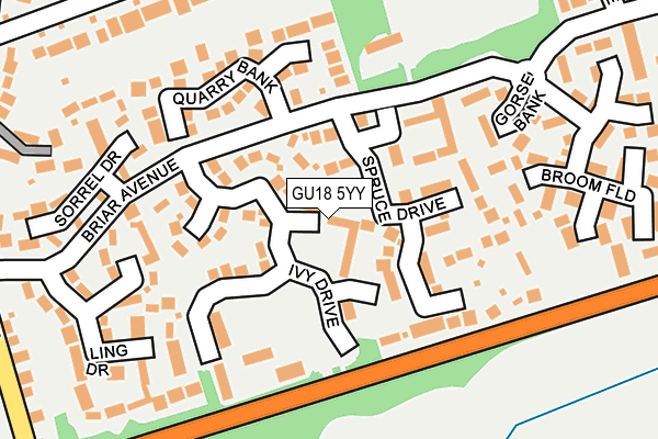 GU18 5YY map - OS OpenMap – Local (Ordnance Survey)