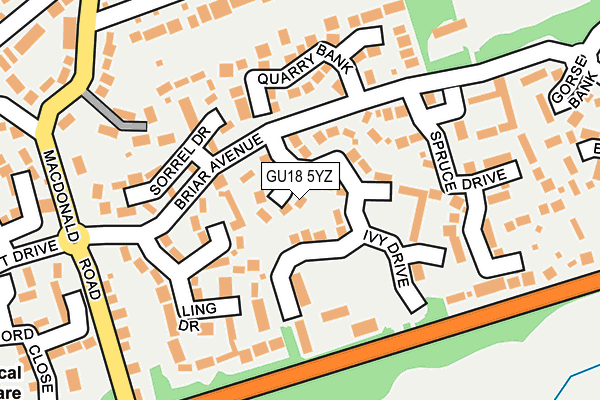 GU18 5YZ map - OS OpenMap – Local (Ordnance Survey)