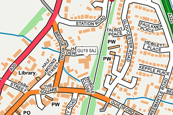 GU19 5AJ map - OS OpenMap – Local (Ordnance Survey)