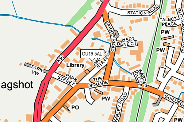 GU19 5AL map - OS OpenMap – Local (Ordnance Survey)