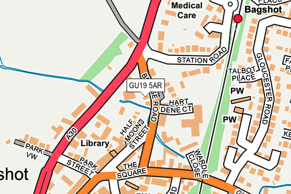 GU19 5AR map - OS OpenMap – Local (Ordnance Survey)
