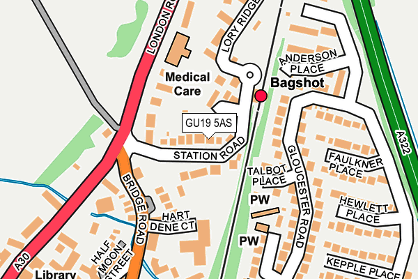 GU19 5AS map - OS OpenMap – Local (Ordnance Survey)