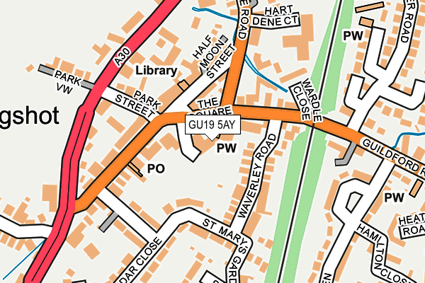 GU19 5AY map - OS OpenMap – Local (Ordnance Survey)