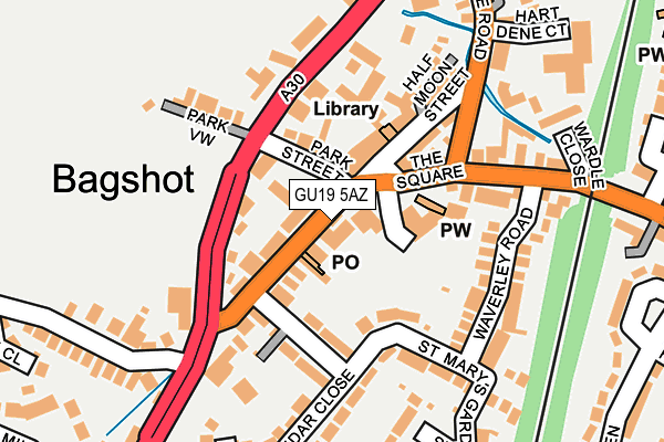 GU19 5AZ map - OS OpenMap – Local (Ordnance Survey)