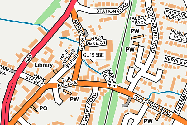 GU19 5BE map - OS OpenMap – Local (Ordnance Survey)