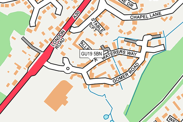 GU19 5BN map - OS OpenMap – Local (Ordnance Survey)