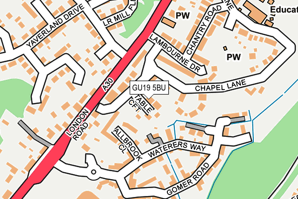 GU19 5BU map - OS OpenMap – Local (Ordnance Survey)