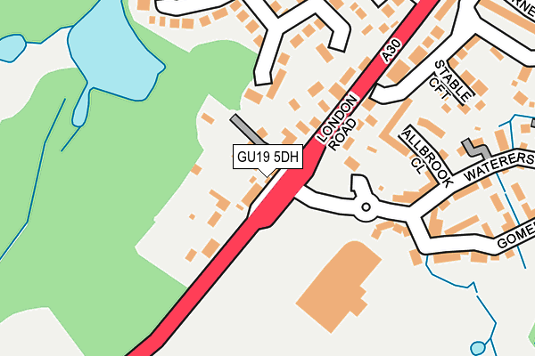 GU19 5DH map - OS OpenMap – Local (Ordnance Survey)