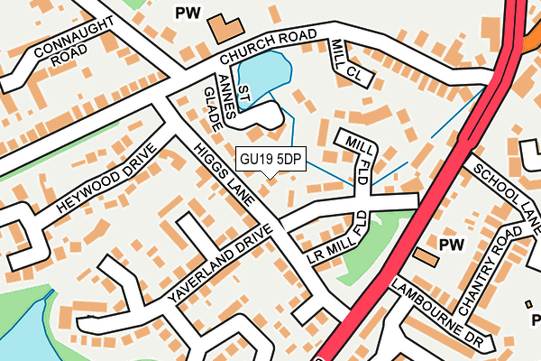 GU19 5DP map - OS OpenMap – Local (Ordnance Survey)