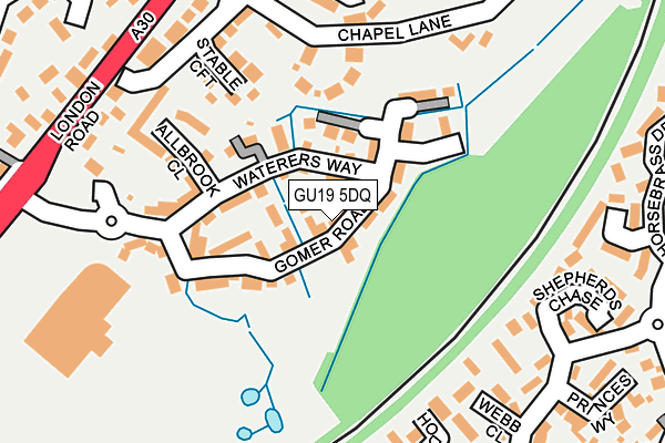GU19 5DQ map - OS OpenMap – Local (Ordnance Survey)