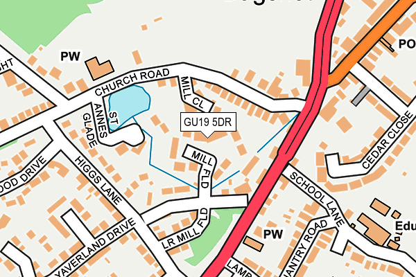 GU19 5DR map - OS OpenMap – Local (Ordnance Survey)