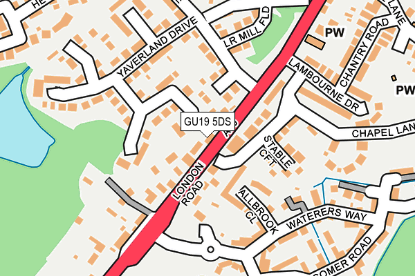 GU19 5DS map - OS OpenMap – Local (Ordnance Survey)