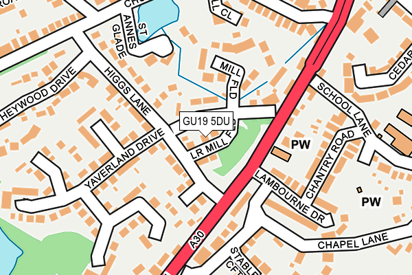 GU19 5DU map - OS OpenMap – Local (Ordnance Survey)