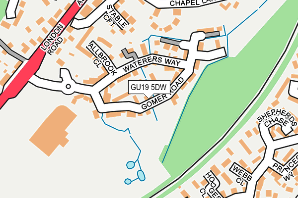 GU19 5DW map - OS OpenMap – Local (Ordnance Survey)