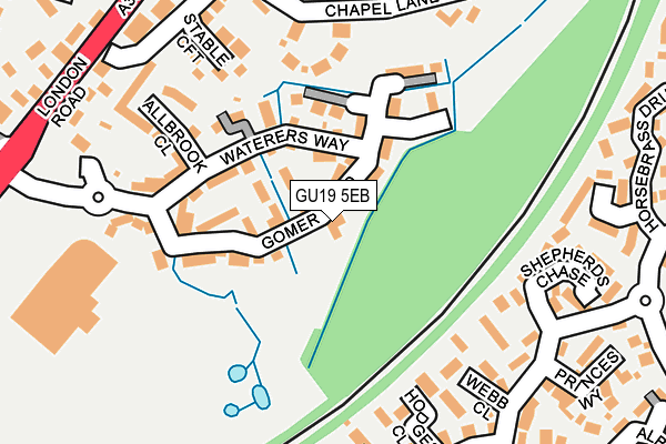 GU19 5EB map - OS OpenMap – Local (Ordnance Survey)