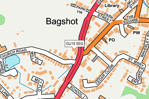 GU19 5EG map - OS OpenMap – Local (Ordnance Survey)