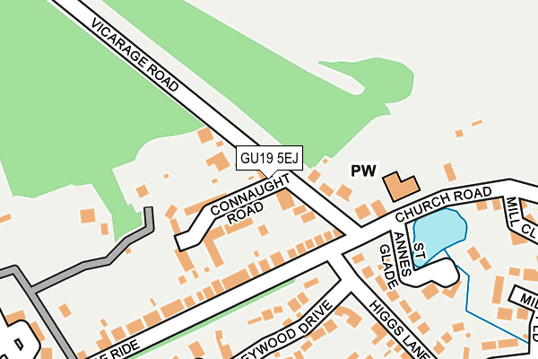 GU19 5EJ map - OS OpenMap – Local (Ordnance Survey)