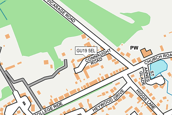 GU19 5EL map - OS OpenMap – Local (Ordnance Survey)