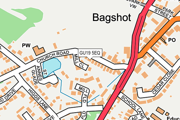 GU19 5EQ map - OS OpenMap – Local (Ordnance Survey)