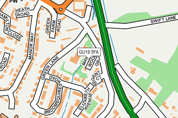 GU19 5FA map - OS OpenMap – Local (Ordnance Survey)