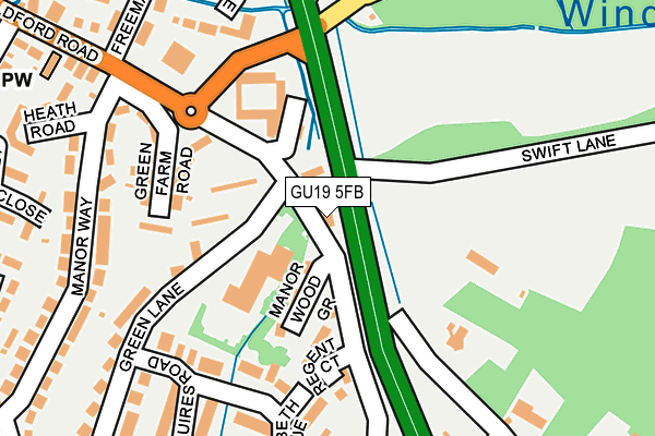 GU19 5FB map - OS OpenMap – Local (Ordnance Survey)
