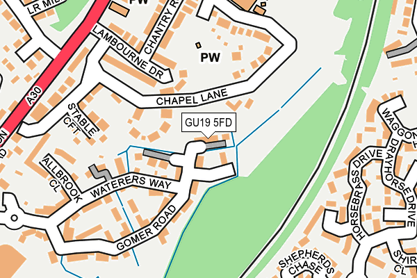 GU19 5FD map - OS OpenMap – Local (Ordnance Survey)