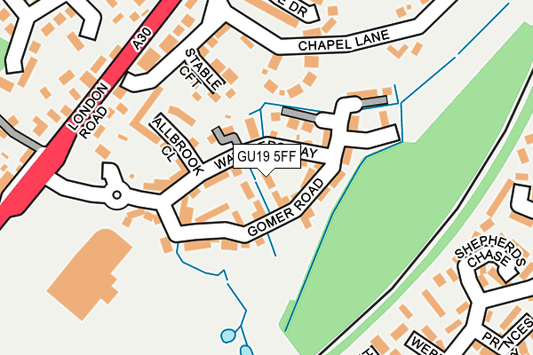 GU19 5FF map - OS OpenMap – Local (Ordnance Survey)