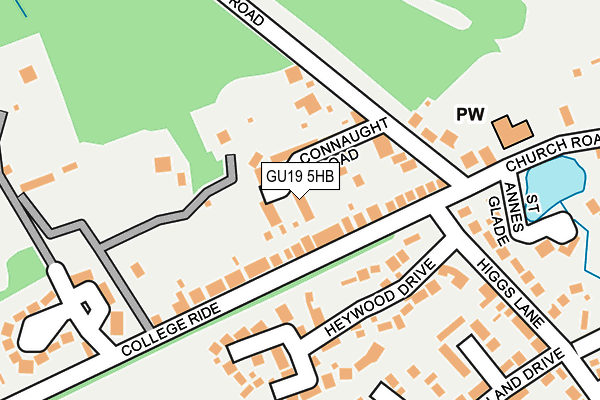 GU19 5HB map - OS OpenMap – Local (Ordnance Survey)