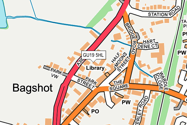 GU19 5HL map - OS OpenMap – Local (Ordnance Survey)