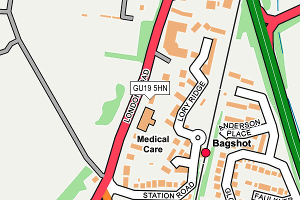 GU19 5HN map - OS OpenMap – Local (Ordnance Survey)