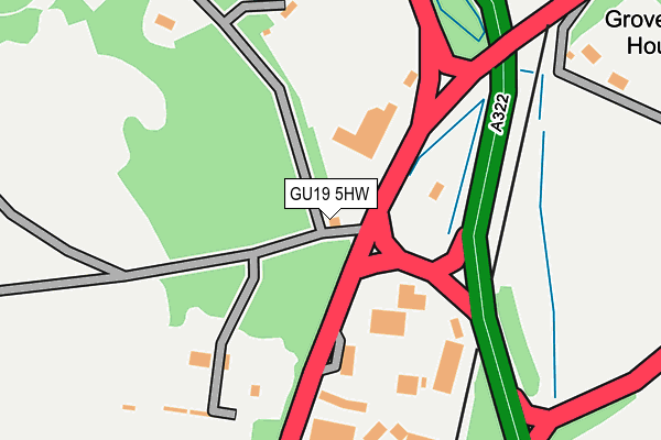 GU19 5HW map - OS OpenMap – Local (Ordnance Survey)