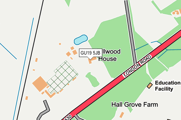 GU19 5JB map - OS OpenMap – Local (Ordnance Survey)