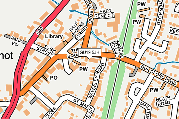 GU19 5JH map - OS OpenMap – Local (Ordnance Survey)