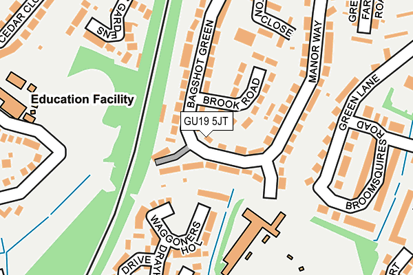 GU19 5JT map - OS OpenMap – Local (Ordnance Survey)