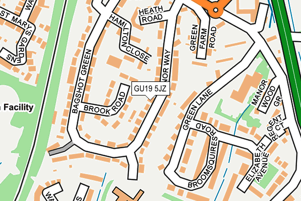 GU19 5JZ map - OS OpenMap – Local (Ordnance Survey)