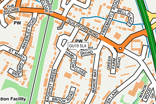 GU19 5LA map - OS OpenMap – Local (Ordnance Survey)