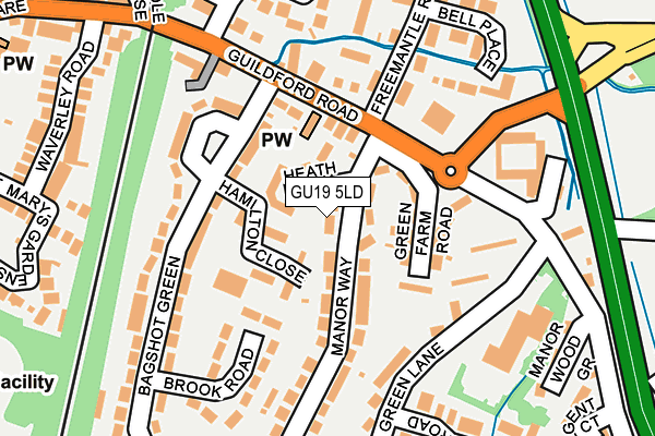 GU19 5LD map - OS OpenMap – Local (Ordnance Survey)