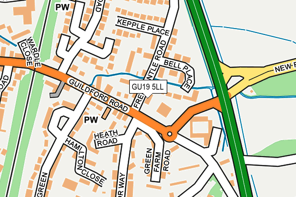 GU19 5LL map - OS OpenMap – Local (Ordnance Survey)