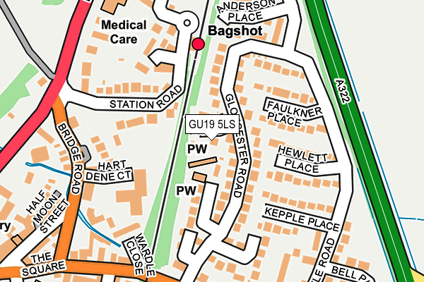 GU19 5LS map - OS OpenMap – Local (Ordnance Survey)