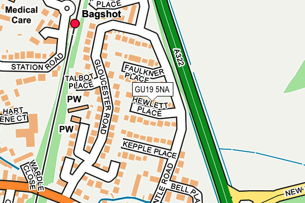 GU19 5NA map - OS OpenMap – Local (Ordnance Survey)