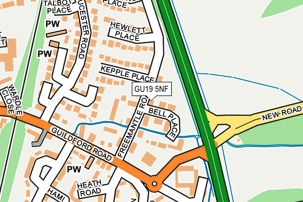 GU19 5NF map - OS OpenMap – Local (Ordnance Survey)