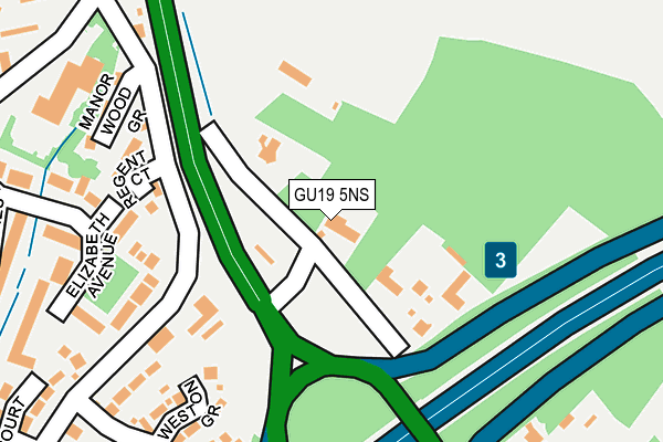 GU19 5NS map - OS OpenMap – Local (Ordnance Survey)