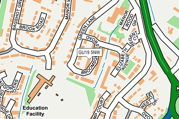 GU19 5NW map - OS OpenMap – Local (Ordnance Survey)