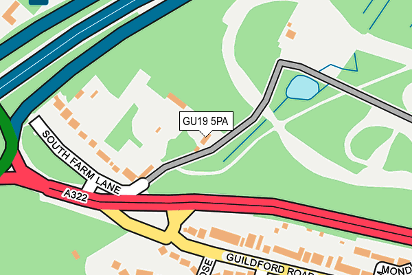 GU19 5PA map - OS OpenMap – Local (Ordnance Survey)