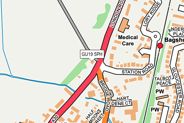 GU19 5PH map - OS OpenMap – Local (Ordnance Survey)