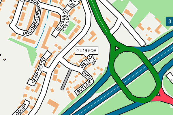 GU19 5QA map - OS OpenMap – Local (Ordnance Survey)